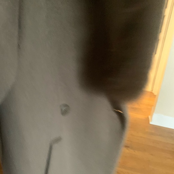 Vintage long wool coat with fur trim - Picture 7 of 8